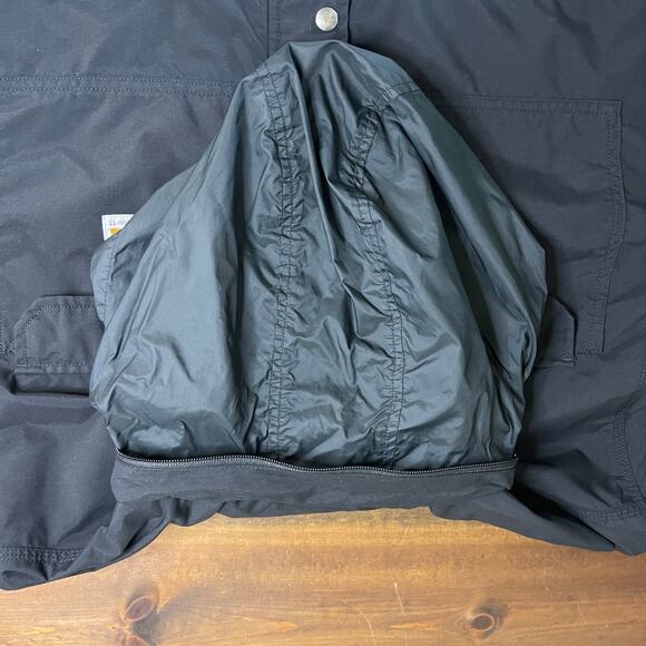 Carhartt Rain Defender Black Hooded Jacket Utility Coat Men's 2XL 103126 001 - Picture 7 of 14